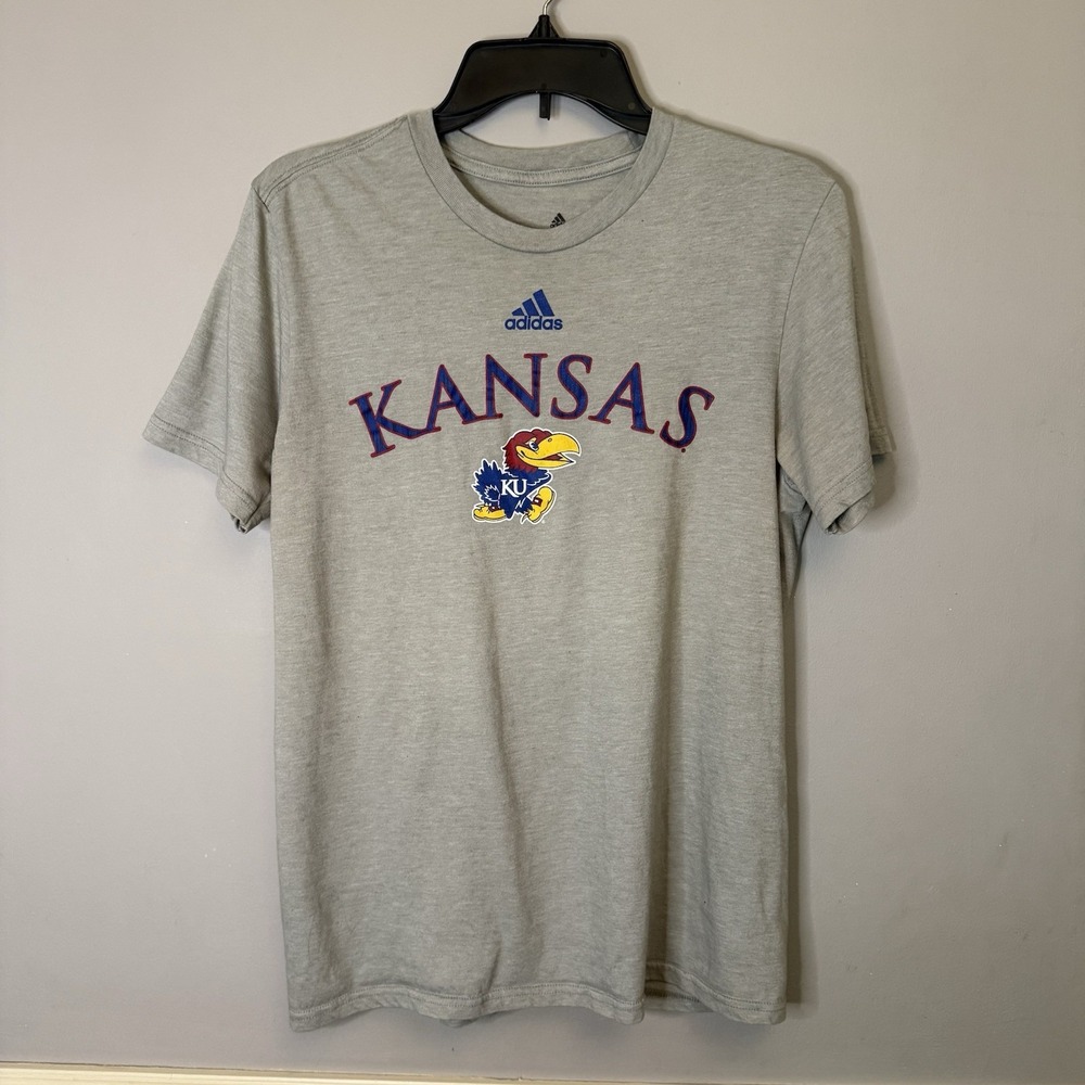 Adidas KU Gray‎ T shirt Jayhawk Medium